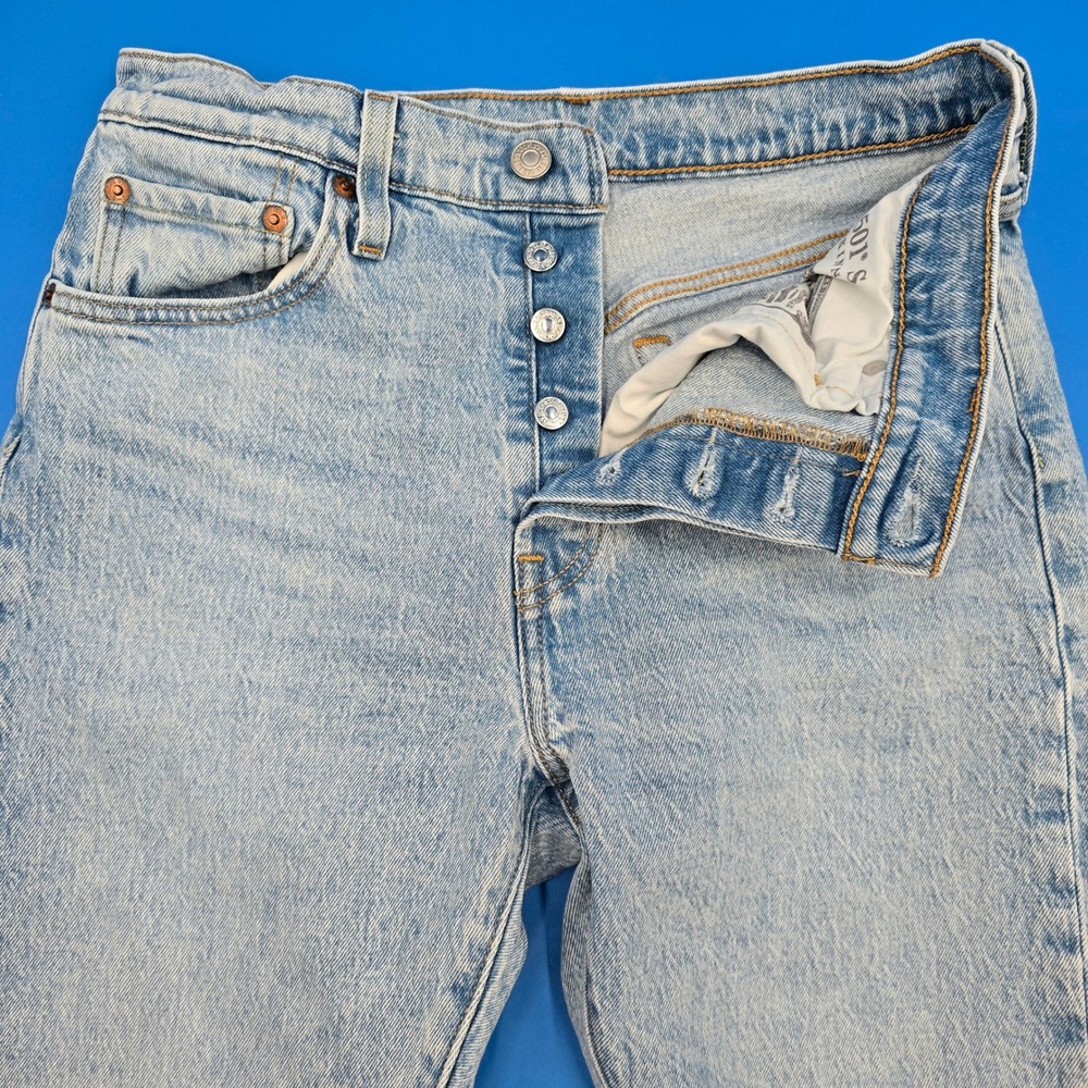 Levis 501 Skinny Jeans‎ Light Wash High Rise Button Fly Denim 28x28 29502-0117